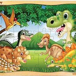 Webby Dinosaurs in Jungle Wooden Jigsaw Puzzle for Boys & Girls, 40 Pieces Toy-image-42