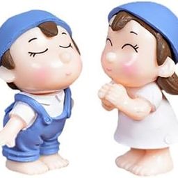 ARTISOUL® 4X1 Pairs Smiling Couples Miniature Fairy Garden Bonsai Landscape Decor Blue | Yard, Garden & Outdoor Living | Garden Decor | Statues & Lawn Ornaments-image-20
