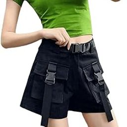 Trending Fashion Black Cargo Korean Style Crop Length Short for Women-image-38