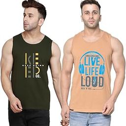 Loud Rust/Keep Black Printed Combo Cotton Gym Vest Pack-image-6