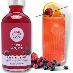 Bab Louie & Co. Berry Mojito Mixer | Makes 7 Cocktails & Mocktails | Non-Alcoholic & 100% Natural | Syrup for Vodka, Gin, Champagne | Zero Preservatives - 210ml-image-66