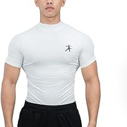 Athflex Men's High-Neck Compression T-Shirt - Nylon Spandex Blend, Moisture-Wicking, 4-Way Stretch, and Muscle Support Sportswear for Workout,Fitness & Gym-image-99