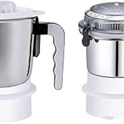 Sujata Mixer Grinder compatible combo Attachments - 1000ML Medium Grinder + 400ML Chutney attachment (w/Lid Locks - 2024 Model) - For Sujata 900W Mixi - 2 attachments total-25