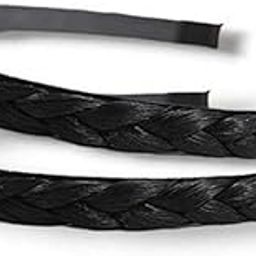 02 PCS Headband Synthetic Hair Plaited Headband Braid Braided With Teeth Hair Band Accessories for Women Girl Wide 0.6 Inch (Black)-image-13