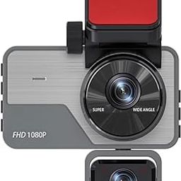 Dash Camera, FHD 1080P 3 Camera Front and Inside Rear, Super Wide Angle, Grey-image-0