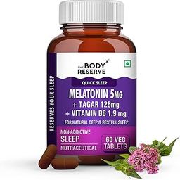 The Body Reserve Melatonin 5mg with Tagar 125mg for Natural Sleep Aid, Muscle Recovery, Nerve Relaxation, and Stress Relief Non-Habit Forming Sleep Aid for Men & Women (60 Veg Tablets)-16