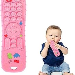 FunBlast Teether for Babies - Silicone Remote Teether for 3+ Month Baby & Toddlers, Teething Toys for Babies and Toddlers, Helps Biting Skills Development, Activity Toys for Babies (Pink)-image-95