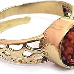 Natural Rudraksh Rudraksha Ashtadhatu Shiv Shakti Free Size Metal Ring For Unisex-image-17
