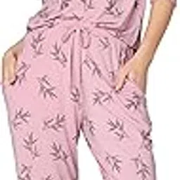 i like me Night Suit for Womens Floral Printed Modal Night Dress of Top and Pajama Set 9370-picture-7