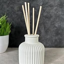 THE GREY BLEND® Reed Diffuser Pot with Premium Sticks – Stylish Concrete Diffuser for Home Fragrance & Elegant Room Décor – Durable & Reusable (No Oil Included) (White)-75