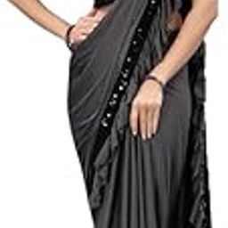 NILKANTHVARNI CREATION Kids Girls Lycra Blend Ready To Wear Saree With Sequence Blouse Piece (3-4 yrs to 12-13 yrs) (Grey, 4-5 Years - S)-image-50