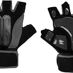 BADOWL Gym Gloves for Men & Women with Wrist Support Accessories | Gloves for Professional Weightlifting, Exercise, Cycling Gloves, Bike Sports Gloves (Grey-Free Size)-image-51