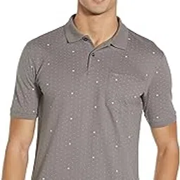 peter england Men's Cotton-Polyester Dot Matrix Polo Shirt | Casual Wear | Smart & Sleek-picture-1