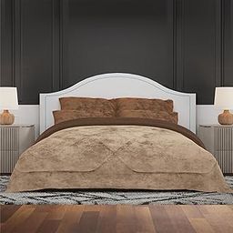 Kuber Industries Premium 90x100 Inch Reversible Supersoft Blanket for Heavy Winter | 500 GSM King Size Comforter & Garam Kambal for Home | Quilted Razai/Double Bed Blankets for Winter | Coffee-28