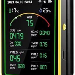 SIGNETTE® 15-In-1 WiFi Multi-Functional (High Accuracy) Integrated Air Quality Monitor, Pm2.5, Hcho, Tvoc, Aqi, Co2 Meter, Indoor Use, Electrochemical Sensor, Real-Time Display, Rechargeable Battery-13