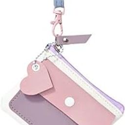 Fashion PU Leather Short Wallet Anti-Theft Mini Coin Purse with Rope Pendant Neck Hanging Money Bag Women Small Key Bag (Blue)-image-49
