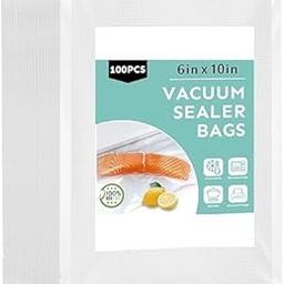 Vacuum Food Saver Sealer BPA Free Pre-cut Bags 6”X10” Thickened Embossed Commercial Grade Meal Storage Seal Prep Meal Sous-Vide Cooking Heavy Duty Containers(100pcs)-image-51