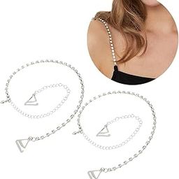 Rhinestones Bra Strap,1Pair Adjustable Rhinestone Invisible Shoulder Strap Women's Non-Slip Bra Belt for Bra Tops Wedding Dress,Invisible Strap for Party-image-87