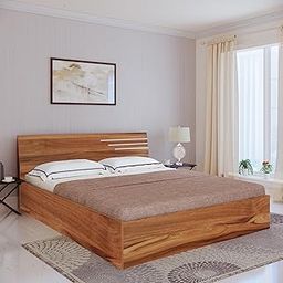 Bharat Lifestyle Amsterdam Engineered Wood Queen Bed (Finish Color - Brown & White, Delivery Condition - Knock Down)-10