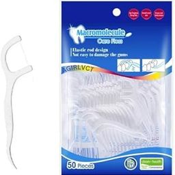FLAXORA 50 Pieces 3 in 1 Tooth Cleaning Dental Floss Fresh Toothpick Cleaners, Disposable Teeth Flossing Thread Toothpicks with tongue cleaner Stick for Fresh, Healthy and Breath Gums-picture-5