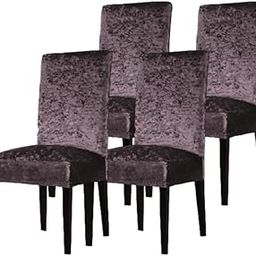 Shringoori Creations Polyester Blend Stretchable Washable Elastic Floral Printed Dining Chair Covers (Charcoal Grey) -Pack of 4-image-28