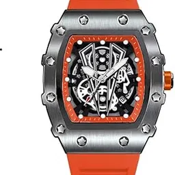 yashidun Men's Automatic Mechanical Watch | 10M Waterproof, Stylish Wristwatch with Rubber Strap-picture-3