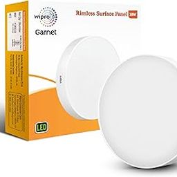 wipro Garnet 18W Rimless Round LED Surface Panel|Neutral White Light (4000K)|Elegant Rimless Design for Wider Spread of Light|Surface Mounted LED Down Light for Ceiling|Pack of 1-27