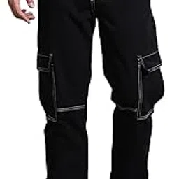 thomas scott Men's Cotton Loose Fit Cargo Jeans-picture-5