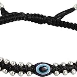 925 Sterling Silver Coloured Stones Evil eye Rhodium Plating Thread Anklet (Single) | Gift for Women & Girls | With Certificate of Authenticity & 925 Stamp-image-10