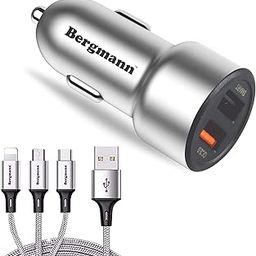 Bergmann CarGenius XXF-3 Car Charger QC3.0 with 3-in-1 USB Cable-24