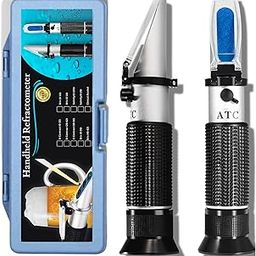 Professional Refractometer (0-90%) Handheld Brix Meter Hydrometer Refractometer with Automatic Temperature Compensation(ATC) Brix Meter Optical Fruit Sugar Meter Brix Range Sugar/Sucrose Content-19