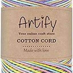 Artify | Nylon PP Braided/Knitted (1mm, 50m) Macramé Cord for Beading for Making Jewelry, Bracelet & Craft - Multi-9