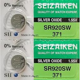 Seizaiken SR920SW 371 Silver Oxide Batteries 1.55V for Wrist Watch - Pack of 2 Batteries-23