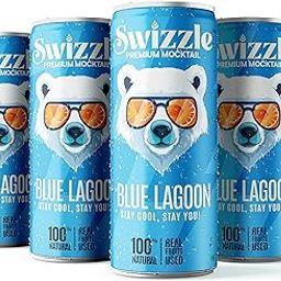 Swizzle Blue Lagoon Premium Mocktail | 100% Natural | Premium Carbonated Drink | 250ml (Pack of 4) Can | Sip or Mix Cocktail-image-76