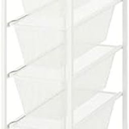 IKEA JONAXEL(Mesh Basket) Storage combination, 4 Drawers Steel, Epoxy/Polyester Powder Coating Storage Unit White 25x51x70 cm-image-1