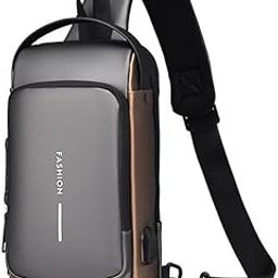 Waterproof Polyester Slim Unisex Crossbody Sling Bag Chest Backpack Mens Shoulder Bag Leisure Travel Handbag Hard Shell Anti-Theft Chest Bag (All Sling Bag)-image-65