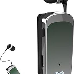 Retractable Wireless Headset Headphone Stereo Earphone V5.0 Noise Cancelling Mic Clip on Earpiece Comfortable HandsFree Headset 20Hrs Talking Time Sports Business Trucker Driver Earbud-image-50