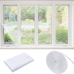 Customizable Nylon Window Net with Fastener Tape for Wooden, Steel, Iron, Plastic Frames Anti Mosquito Mesh Netting for Bug Insect, Pigeon, Monkey, Bird Control for Home Office (150 x 150 cm, White)-9