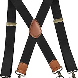 Suspenders for Men Heavy Duty Suspenders Adjustable Casual 3.5cm Wide Braces Black | Clothing Shoes & Accessories | Mens Accessories | Suspenders Braces-image-67