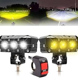 OTOROYS 40 Watt Super Bright 3 Led Fog Light Lamp | White & Yellow | High/Low Beam | 4 Modes of Flashing Spotlight With On-Off Switch Universal for All Bikes, Cars, SUVs & Thar (Pack of 2)-24