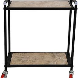 Metal and Wooden Battery Inverter Trolley/Stand with 2.5 Inch Heavy Wheels I Movable Rack | Load Capacity 90 kg | Single Battery and Inverter Stand for Home/Office.-11