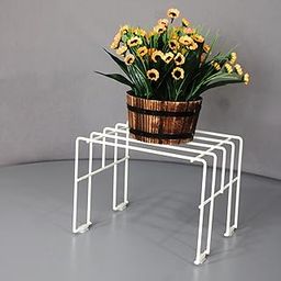 Moso 1 Tiered Plant Stand for Balcony and Living Room Made with Metal, Elegant Design and Rust Free Decorative Pot Stand For Indoor & Outdoor - White (Set of 1)-image-5