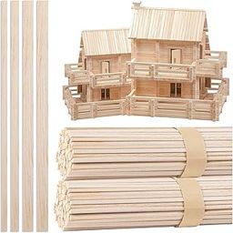 250Pcs Balsa Wood Sticks, Square Wooden Dowels 1/8, 4/25, 3/16, 1/4 x 10 Inch, Hardwood Square Dowels Unfinished Wooden Strips for DIY Molding Crafts Projects Making-image-17