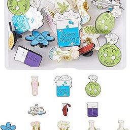 KISSITTY 11pcs Chemistry Theme Enamel Brooches Badges Laboratory Lapel Brooch Enamel Pin Set Flask Test Tube Cute Alloy Enamel Science Lapel Pins for Scientist Adult Clothes Caps Bags, Brass, no-image-9