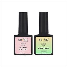SEVEN STROKES Gel Base Top Coat 2 Pcs 15ml Upgrade Super Shiny Gel Top Base Coat Set,Glossy and Long-Lasting Gel Polish,Soak Off Nail Lamp Foundation Combination Gel Gift for Women-13