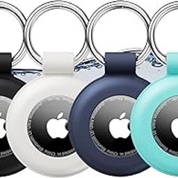 AirTag Holder AirTag Case Keychain Air Tag Holder, Waterproof Silicone Airtag 4 Pack Case with Keychain for Apple AirTags, Air Tags Accessories for Pet, Luggage, Backpacks, Kids, Keys-18