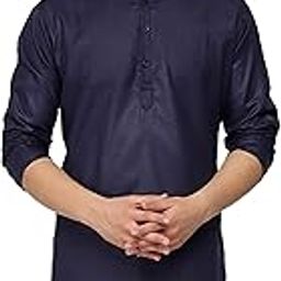 Men Cotton Blend Straight Kurta-image-78
