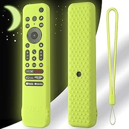Oboe Silicone TV Remote Cover Compatible with Sony Bravia Smart Tv 2023 Voice Remote RMF-TX910U Remote Protective Cover with Lanyard (D-Glow in Dark Green) [Remote NOT Included]-13