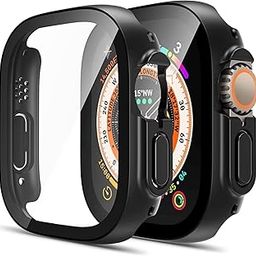 VEMIGON Hard PC Case Compatible with Apple Watch Ultra 2 / Ultra 49mm with 9H Tempered Glass Screen Protector, Full Coverage, Touch Sensitive, Ultra-Thin HD Bumper Protective Cover - (49mm Black)-image-66