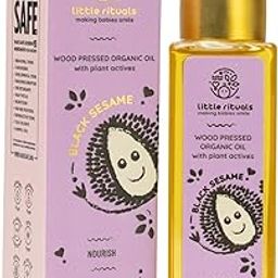 Little Rituals BLACK SESAME Baby Massage Oil and Hair oil, Cold Pressed and Certified ORGANIC with SWISS Plant Actives. Dermatologist Tested by Pediatrics, Mild & Gentle & Safe (100 ML)-29